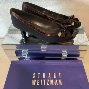 Stuart Weizman Pumps Patent Leather Animal Print Accents, size 7.5